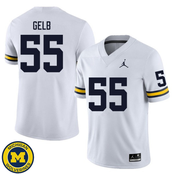 Men's Michigan Wolverines #55 Mica Gelb White High School Football Jersey